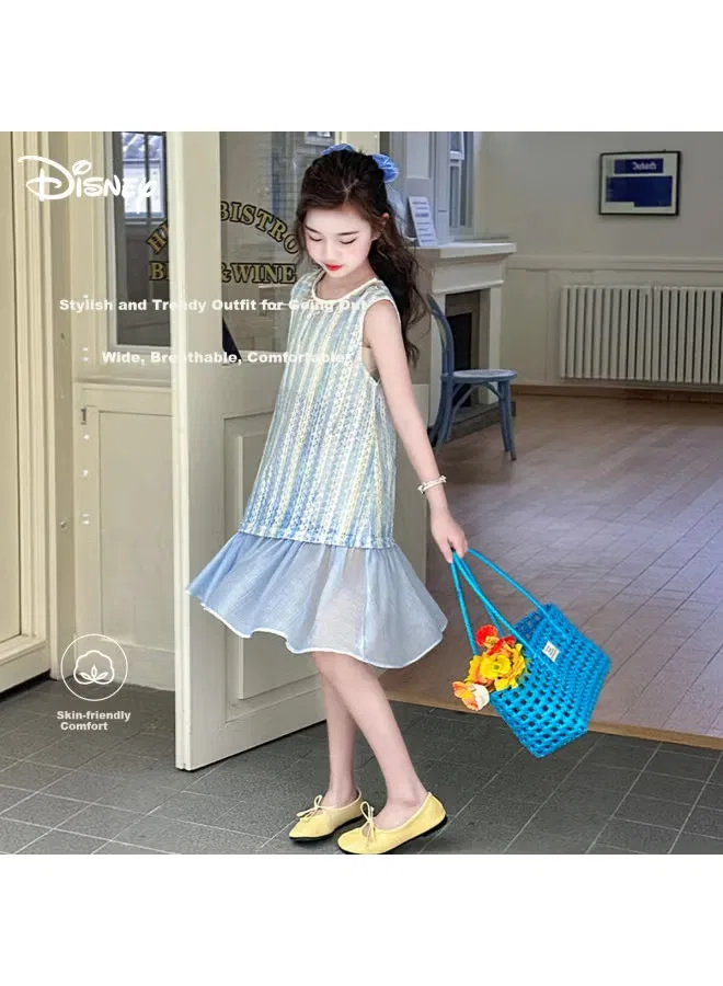 Платье-футболка летнее без рукавов Disney, синее — фото 3