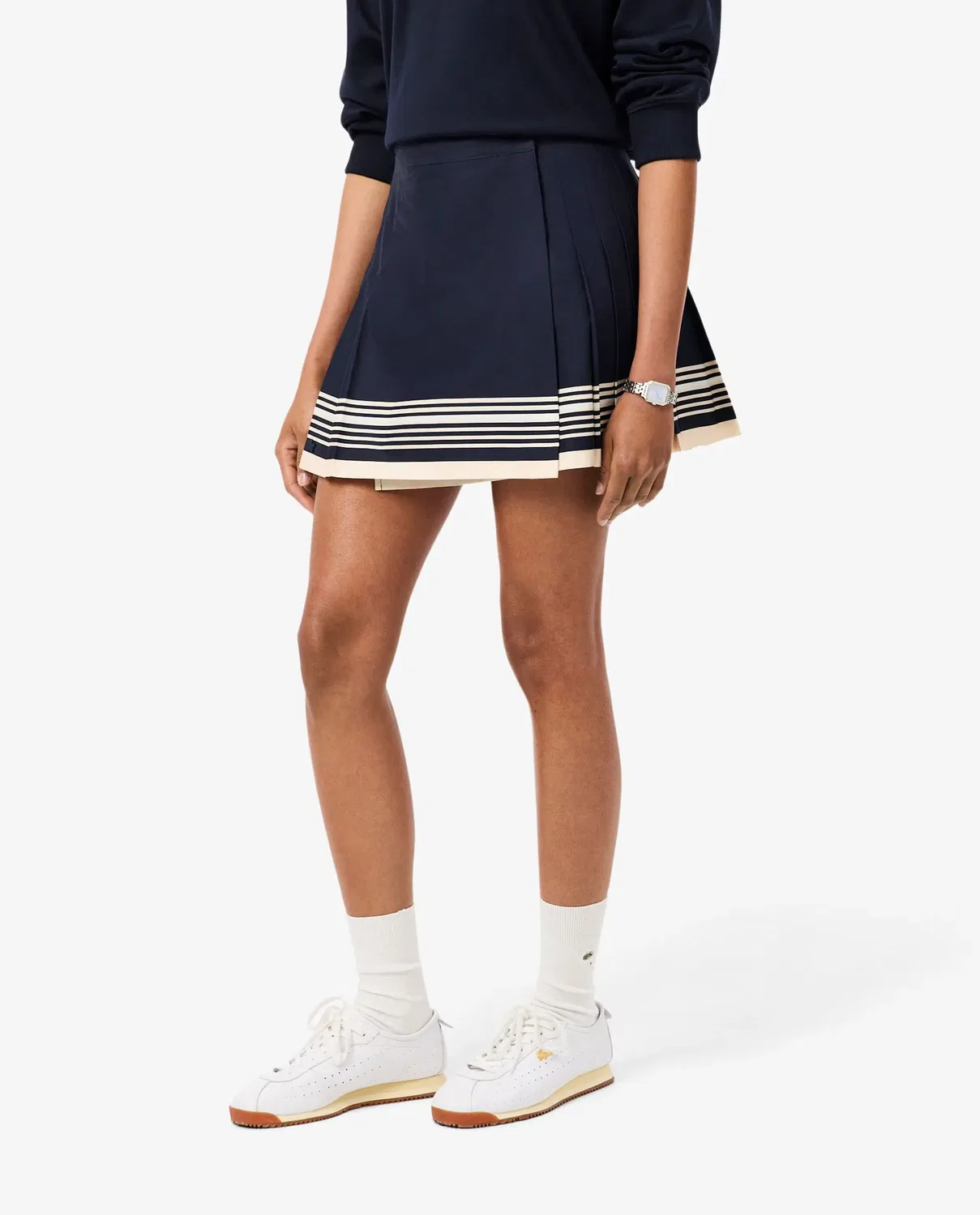 Юбка Lacoste Burdeos плиссе, 100% хлопок, бордовый — фото 3