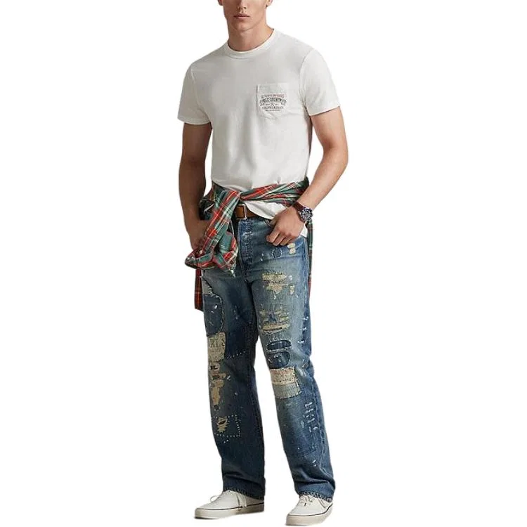 Мужская футболка с нагрудным карманом Polo Country Polo Ralph Lauren, White — фото 4