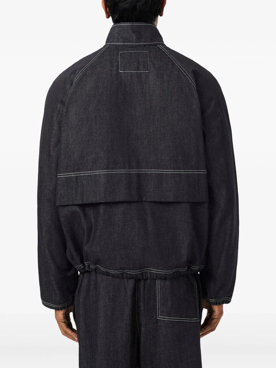 Джинсовая куртка синяя с контрастной строчкой Lacoste, синий — фото 3