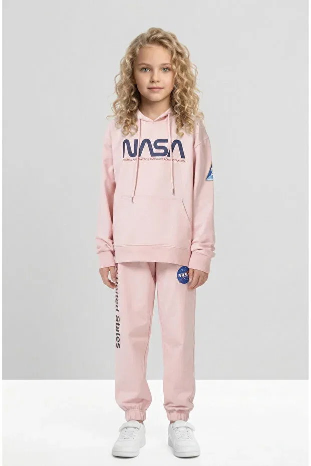 Детский спортивный комплект для девочек с принтом Basics Black One, Pink