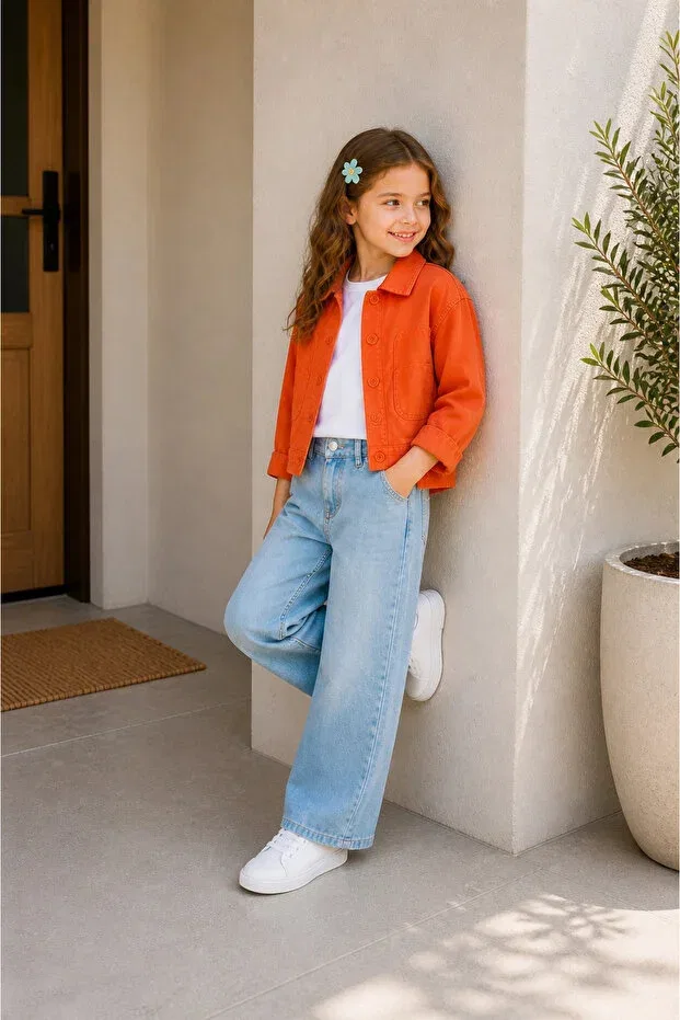 Детская куртка для девочек с длинным рукавом Nk Kids, Orange — фото 2