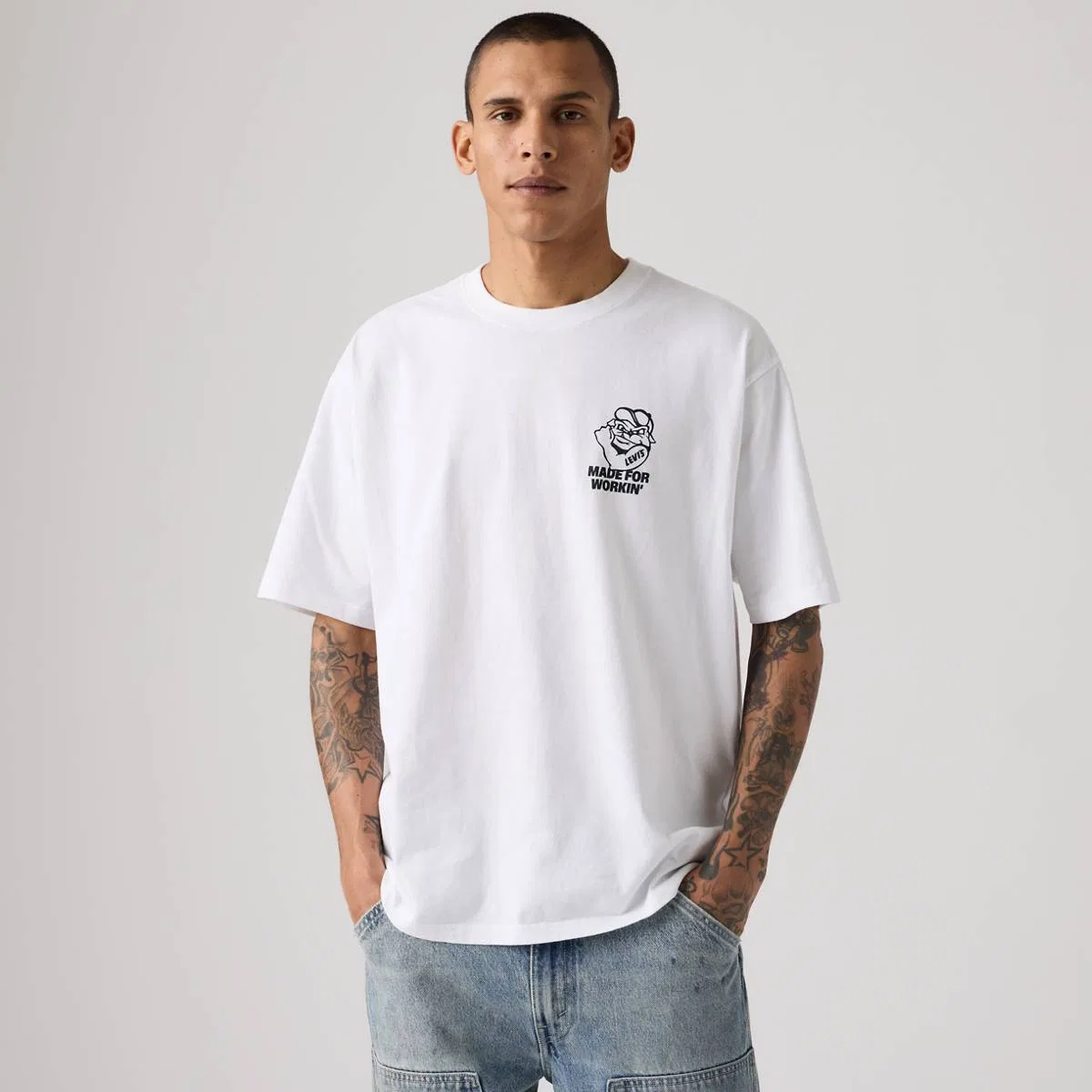 Футболка с графическим принтом для рабочей одежды Levi's, Made For Workin Bright White - White