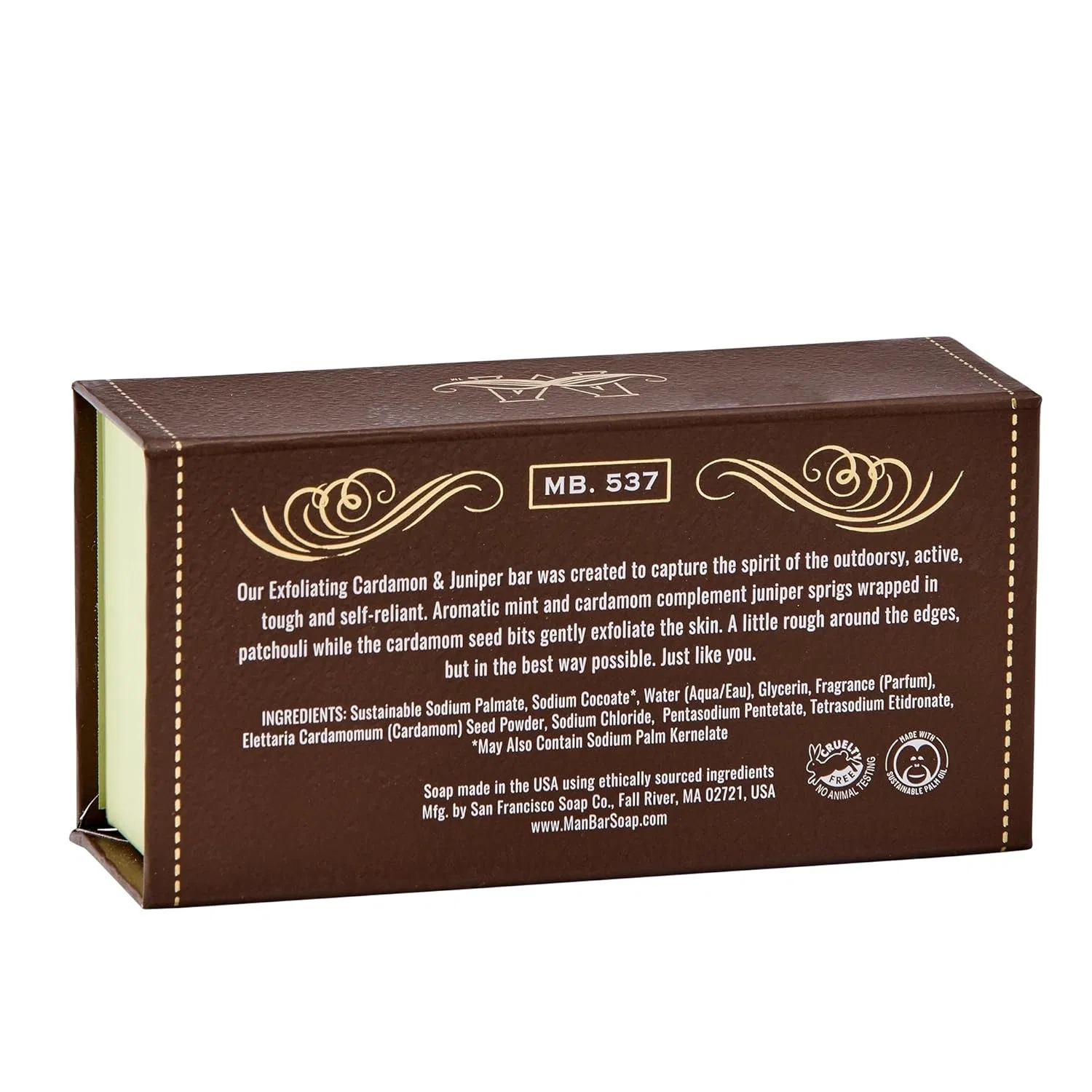 Эксфолиирующее мыло Cardamom & Juniper, San Francisco Soap Company, 10 oz (295.74 мл), Brown — фото 2