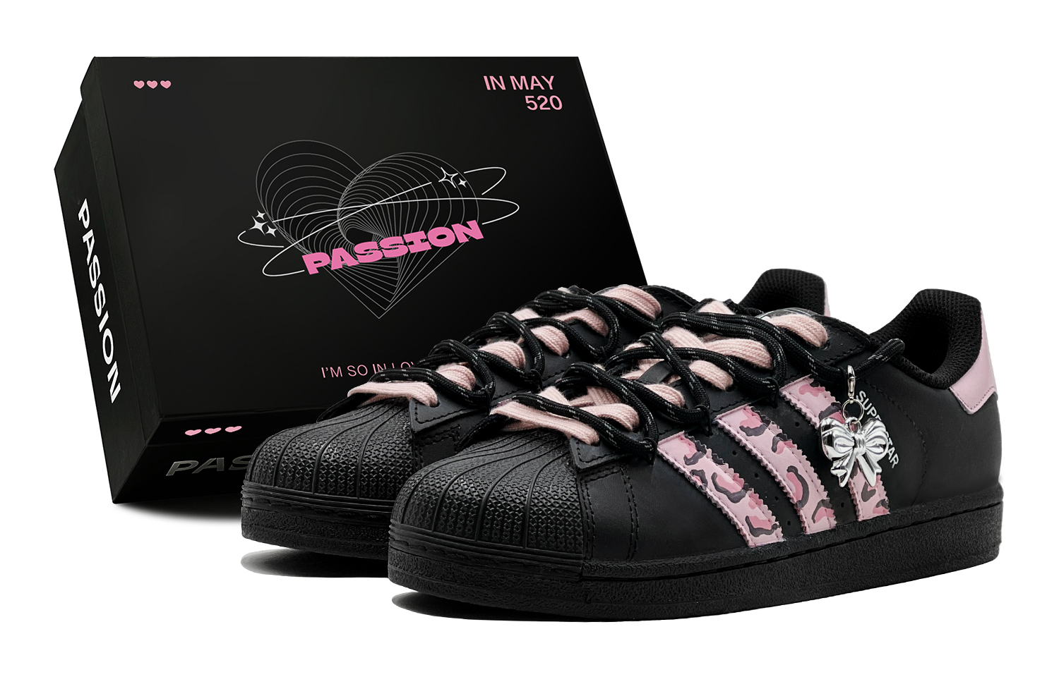 

Adidas Originals Superstar 2 Couple's, романтический подарок, леопардовый бант, уникальная элегантность, удобный и универсальный