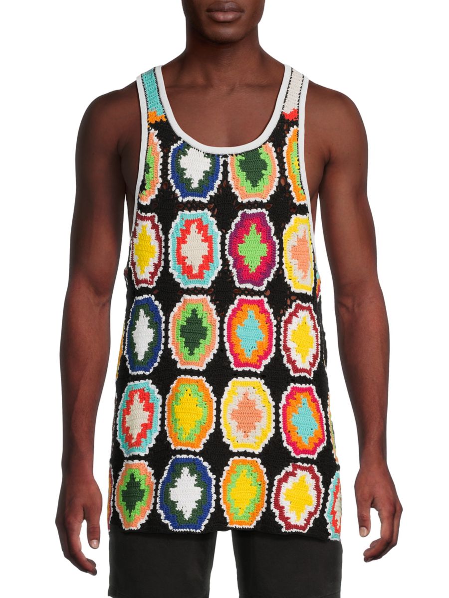 

Майка из макраме Marcelo Burlon, цвет Rainbow Multi