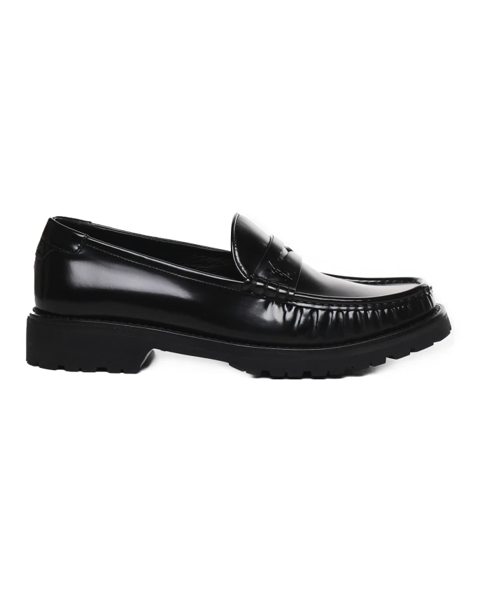 

Лоферы с монограммой и миндалевидным кончиком Saint Laurent, черный