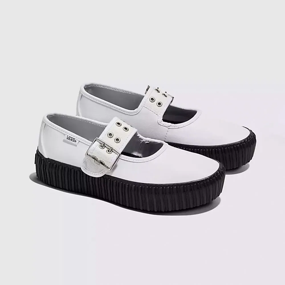 Мужские белые с чёрным криперы Mary Jane от Vans