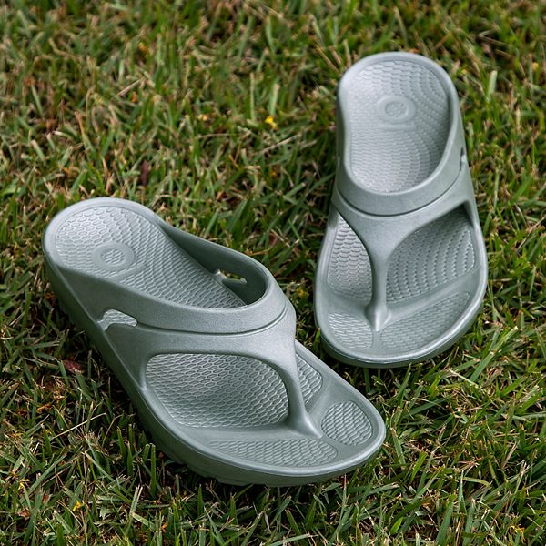 Взрослые легкие амортизирующие восстановительные шлепанцы Oka Recovery Footwear, Green — фото 2