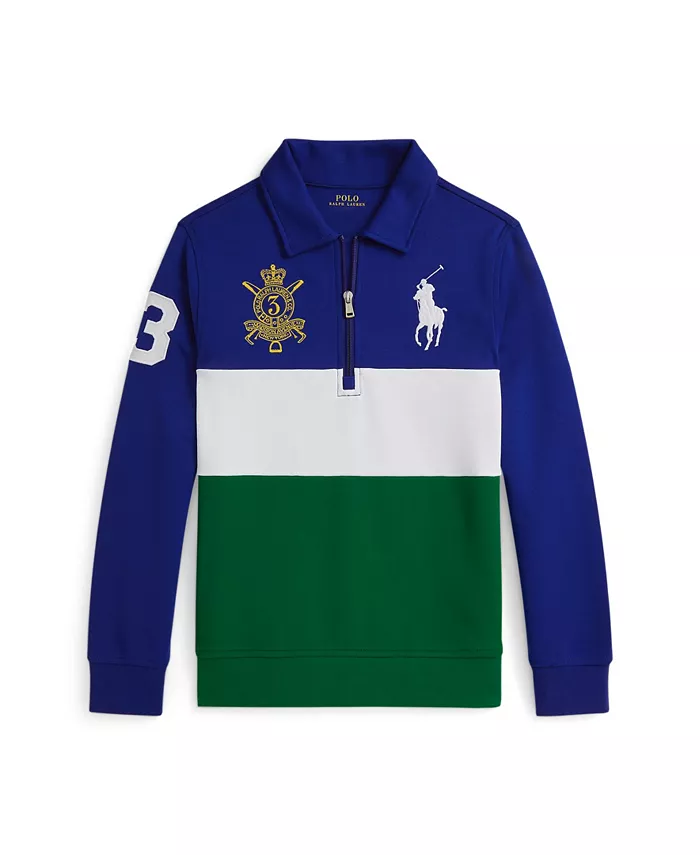 

Свитшот с воротником Big Boys Big Pony, двойное трикотажное полотно Polo Ralph Lauren, мультиколор