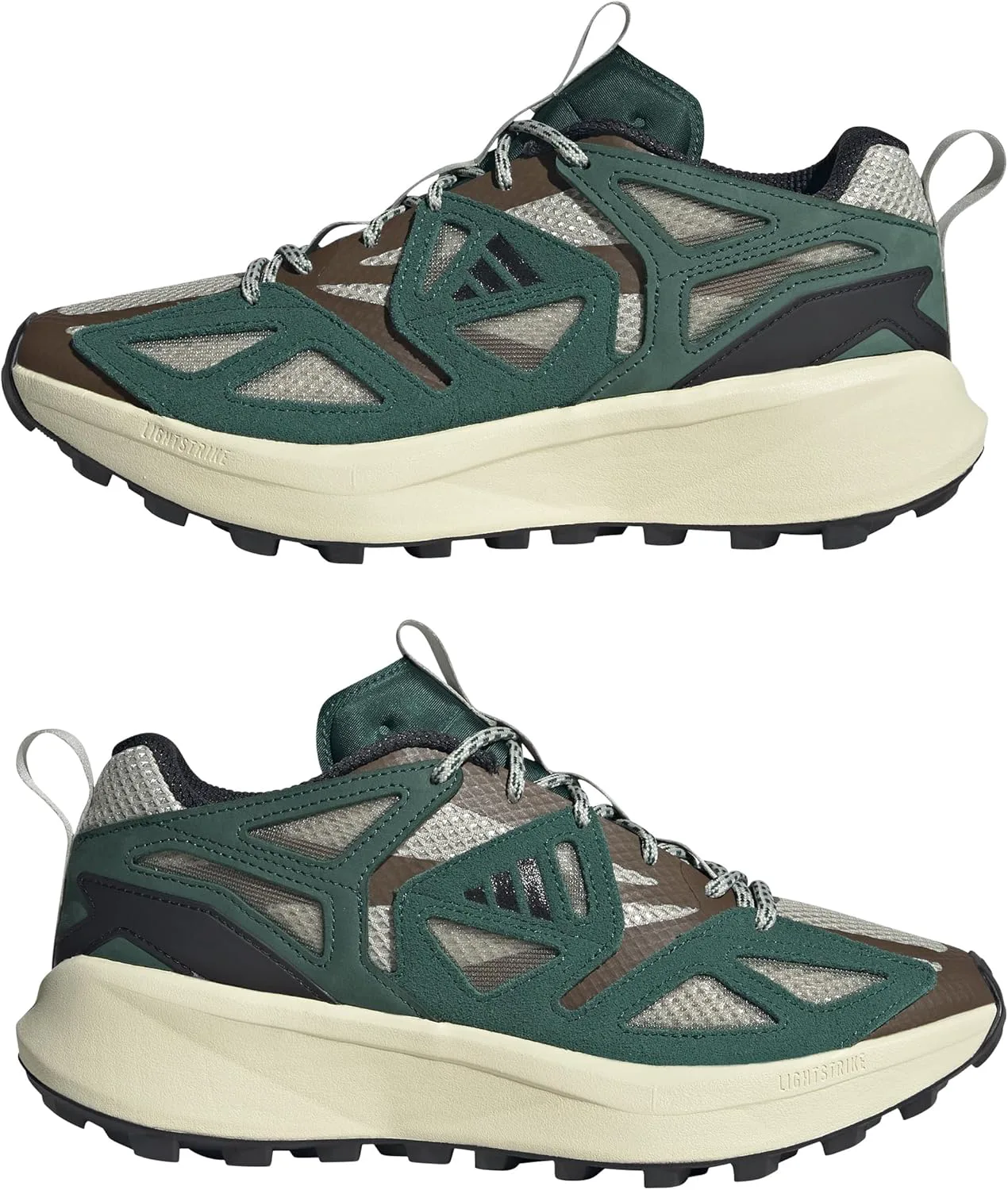 Мужские кроссовки Adidas Kantai Trail, серый/черный/зеленый — фото 4