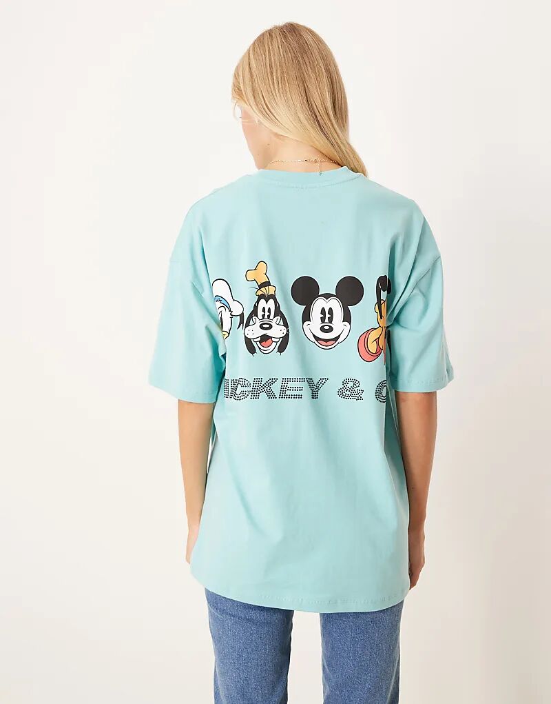 

Футболка унисекс оверсайз от ASOS DESIGN Disney с принтами Микки Мауса и его друзей, а также надписью из стразов синего цвета