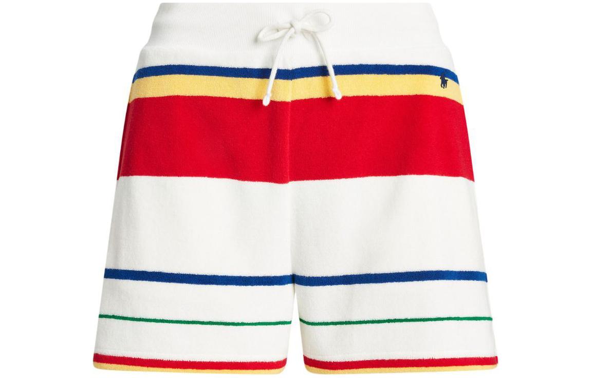 

Полосатые шорты из хлопковой смеси Polo Ralph Lauren, белый