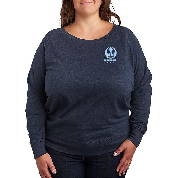 

Футболка с длинным рукавом French Terry Plus Size Rebel Fleet Patch Star Wars, Heather Indigo, Фиолетовый, Футболка с длинным рукавом French Terry Plus Size Rebel Fleet Patch Star Wars, Heather Indigo