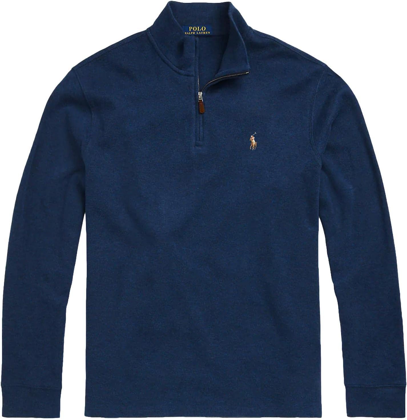 

POLO RALPH LAUREN Мужской классический пуловер Estate-Rib с молнией на четверть, (Fall/Winter 2022) Navy Blue Heather