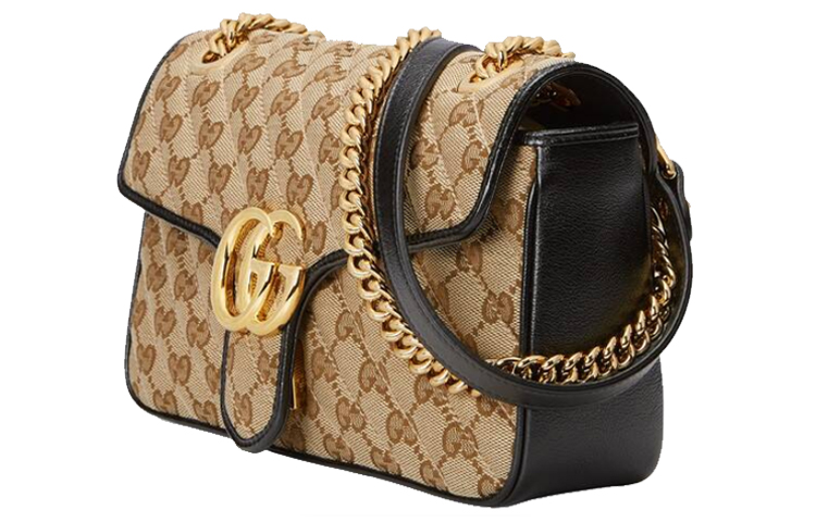 Сумка через плечо GUCCI Trumpets Ebony & Black из канваса с кожаными деталями — фото 3