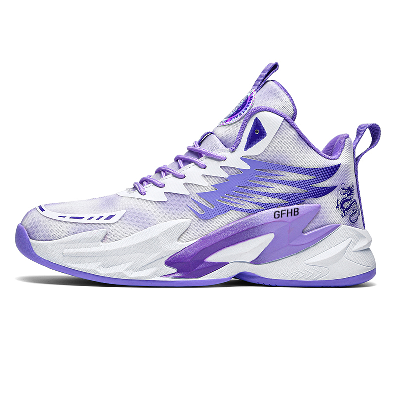 

Кроссовки для бега Anti Kick Cushioning Rebound Mid Top для детей и подростков Kung Fu partners, белый/фиолетовый
