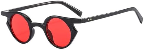 

2027 Сексуальные круглые солнцезащитные очки для женщин, модные солнцезащитные очки в маленькой оправе с защитой от УФ-излучения UV400, панк-стиль, ретро-очки UV400 MTZJH, C6black-red