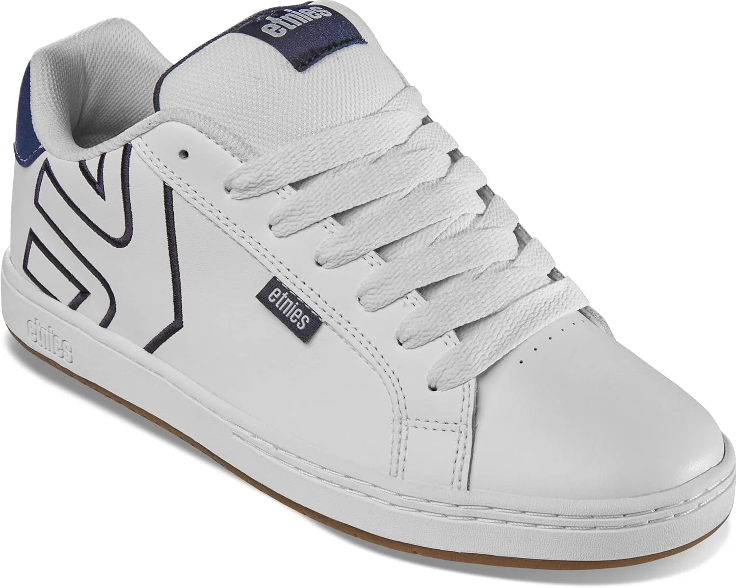 Кроссовки Etnies Fader Classic Skate Heritage Style с модным объемным дизайном, усиленной подошвой Cupsole и мягкой подкладкой, для повседневной носки, White Navy — фото 3