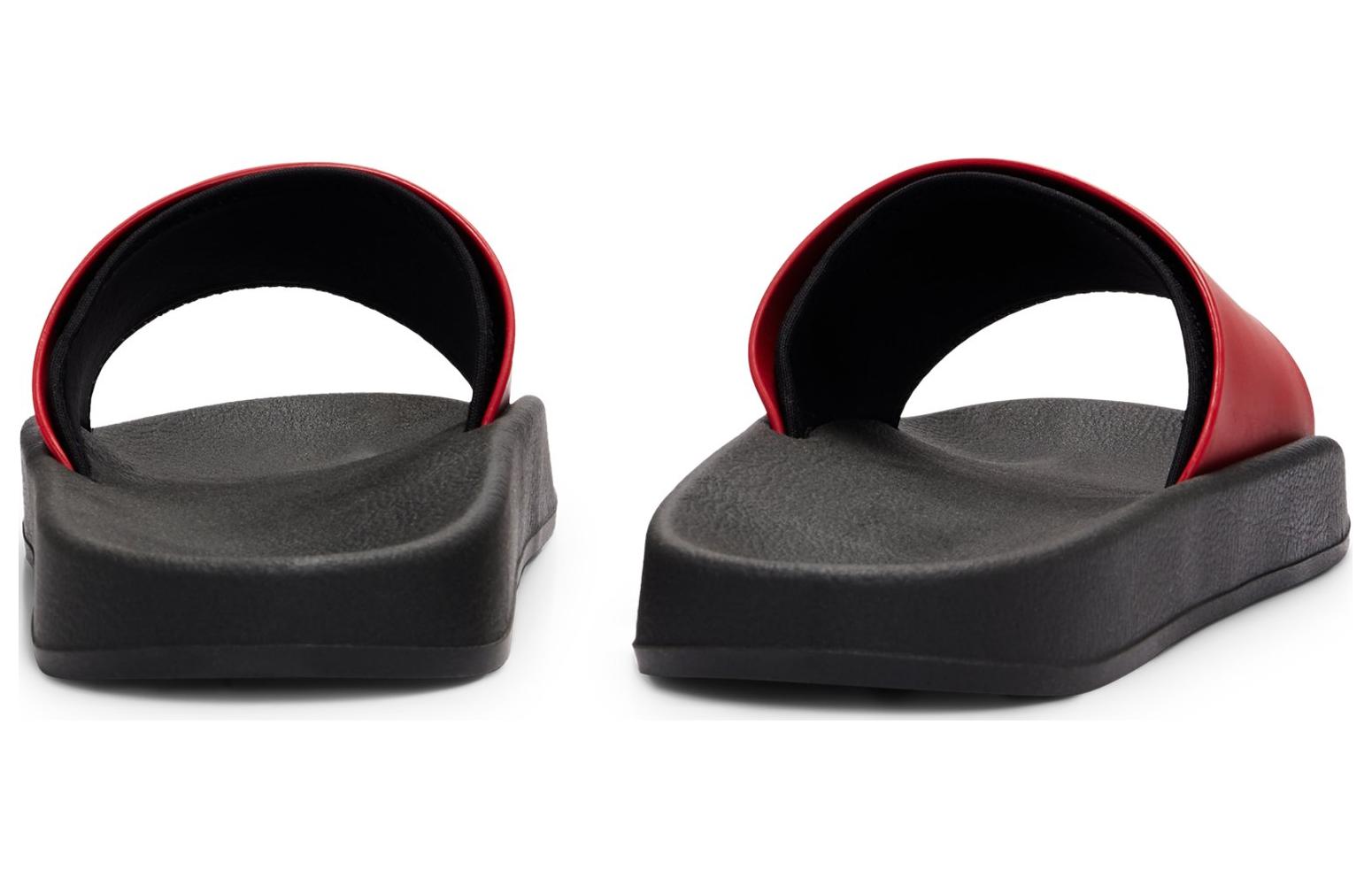 HUGO BOSS Мужские слайдеры с резиновой подошвой черно-красные, цвет Black Red — фото 3