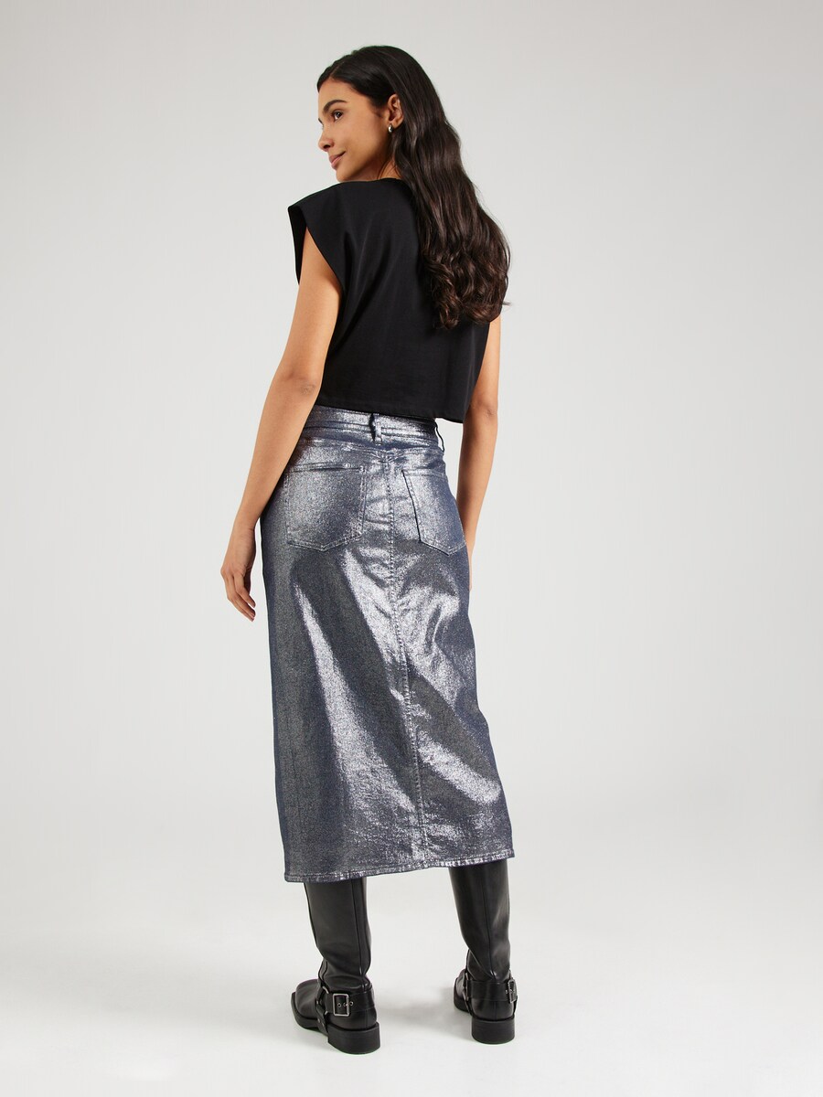 Юбка миди GAP Skirt, серебряный — фото 4
