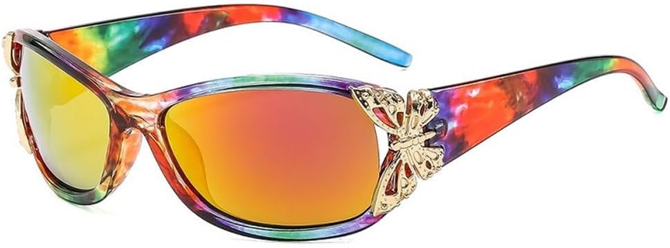 

Модные солнцезащитные очки-обтекатели для женщин, роскошные линзы с градиентом, леопардовый принт, золотистая бабочка, декоративная застежка, защита от УФ-излучения UV400 generic, C11