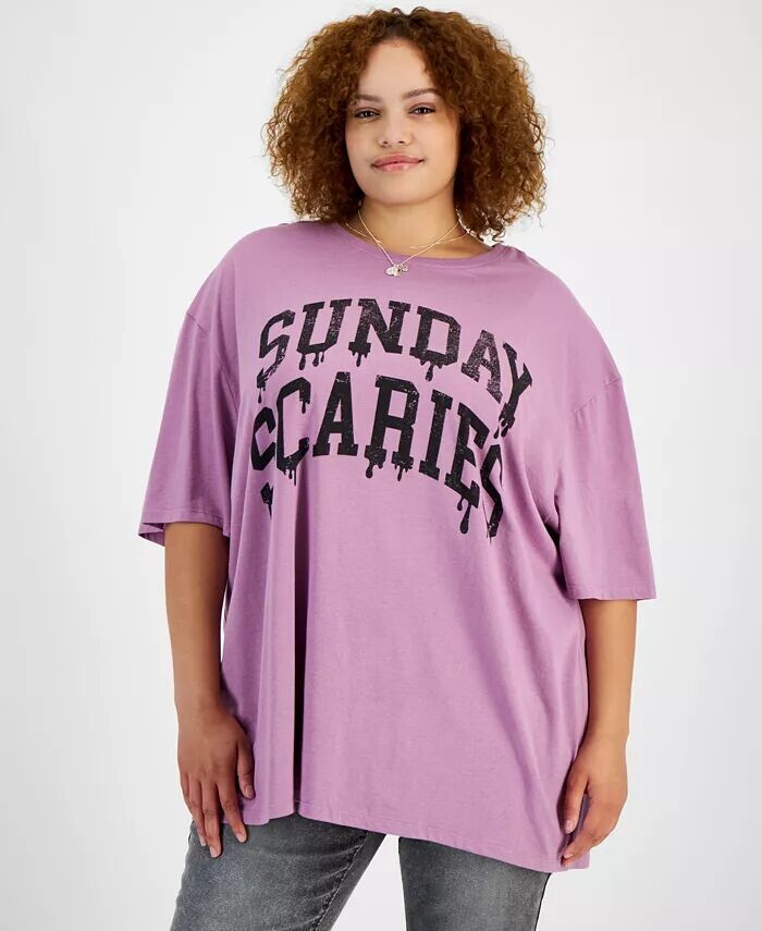 

Модная футболка больших размеров с короткими рукавами Sunday Scaries Grayson Threads, The Label, фиолетовый