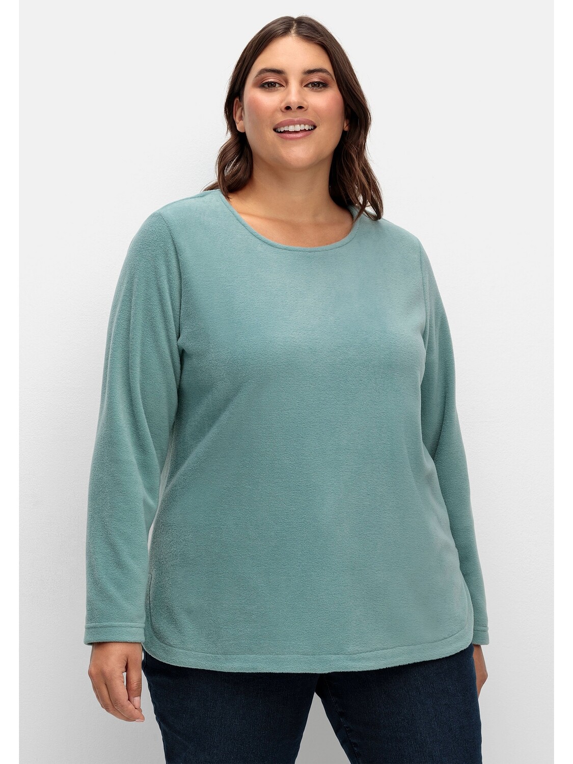 

Толстовка sheego Fleeceshirt, цвет jade