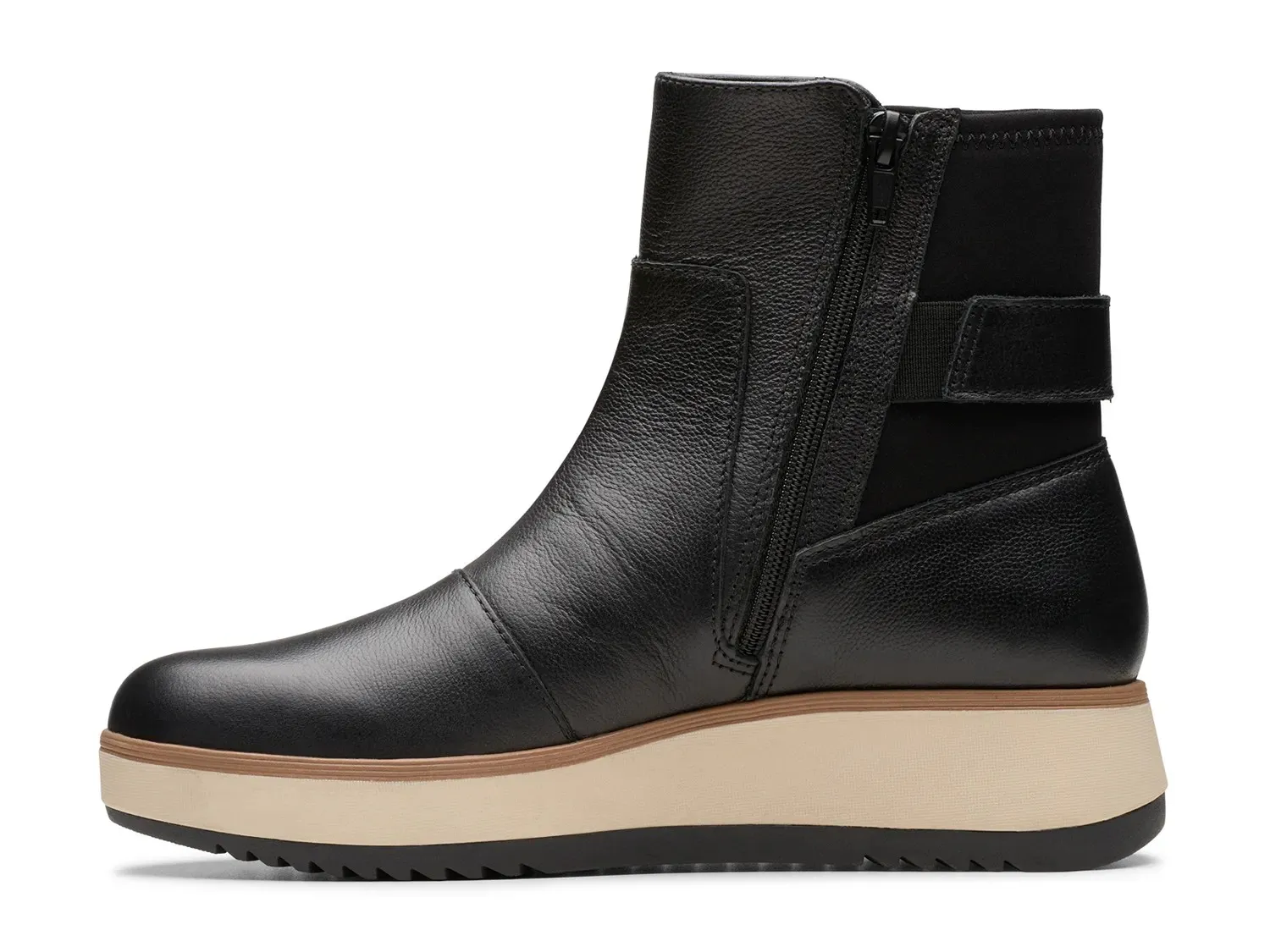 Ботильоны Clarks Zylah Rose на танкетке, черная кожа — фото 2