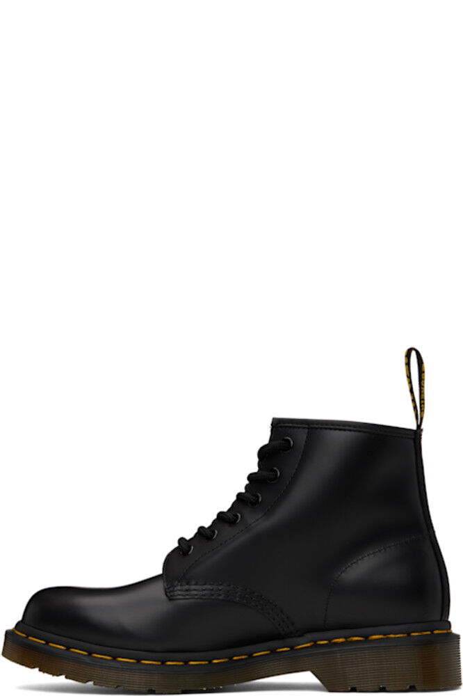 Мужские ботинки Dr. Martens 101 из гладкой кожи с желтой строчкой, черный — фото 3