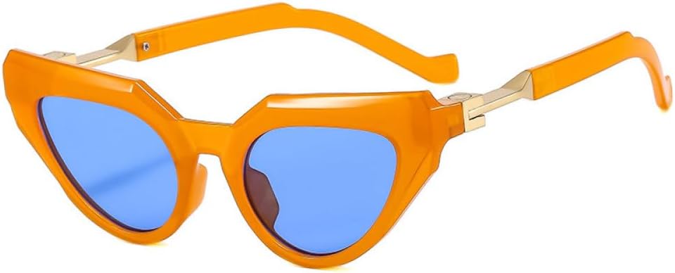 

Солнцезащитные очки LVTFCO Retro Cat Eye для женщин, модные очки для мужчин с прозрачными градиентными линзами и защитой от УФ-излучения UV400, стильные очки для вождения, Orange Blue