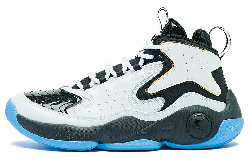 

QIAODAN Кроссовки баскетбольные женские с амортизацией высокие черно-белые Black/Jordan White, цвет Black/Jordan White