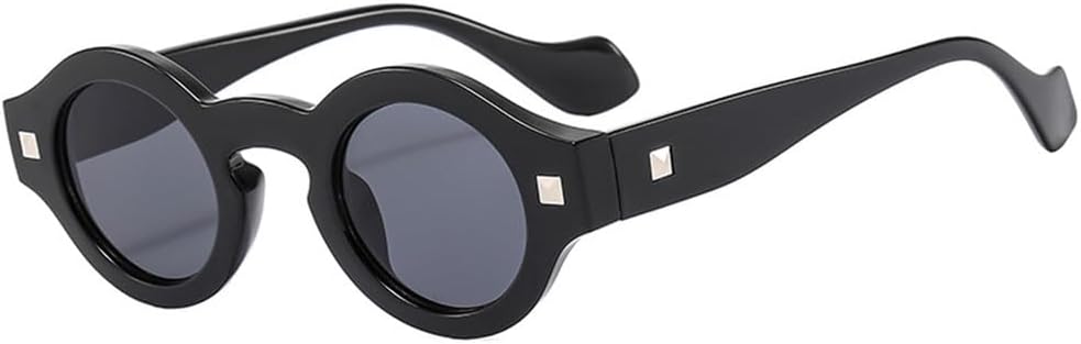 

Мужские круглые солнцезащитные очки в стиле панк, двухцветные, с защитой от УФ-излучения UV400, ретро, ​​с заклепками, модные женские солнцезащитные очки с прозрачной оправой KTUCN, 1