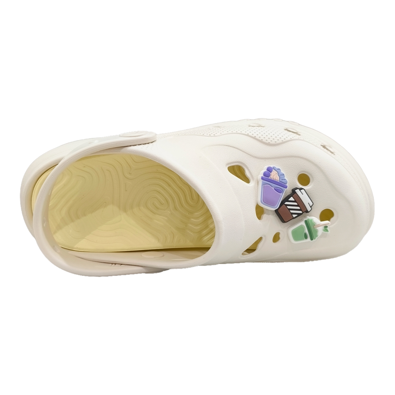 Туфли Pole Hole Cheese Clogs Женские Хлопковые Белые PEAK, Бобовый Хаки — фото 4