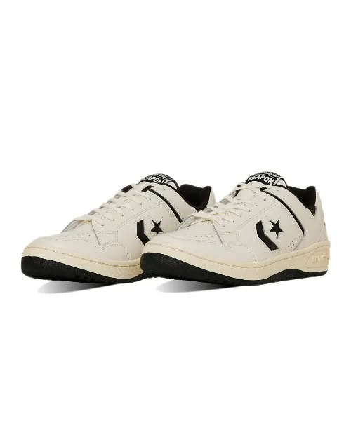 Мужские кеды из кожи CONVERSE WEAPON CC OX бело-чёрные