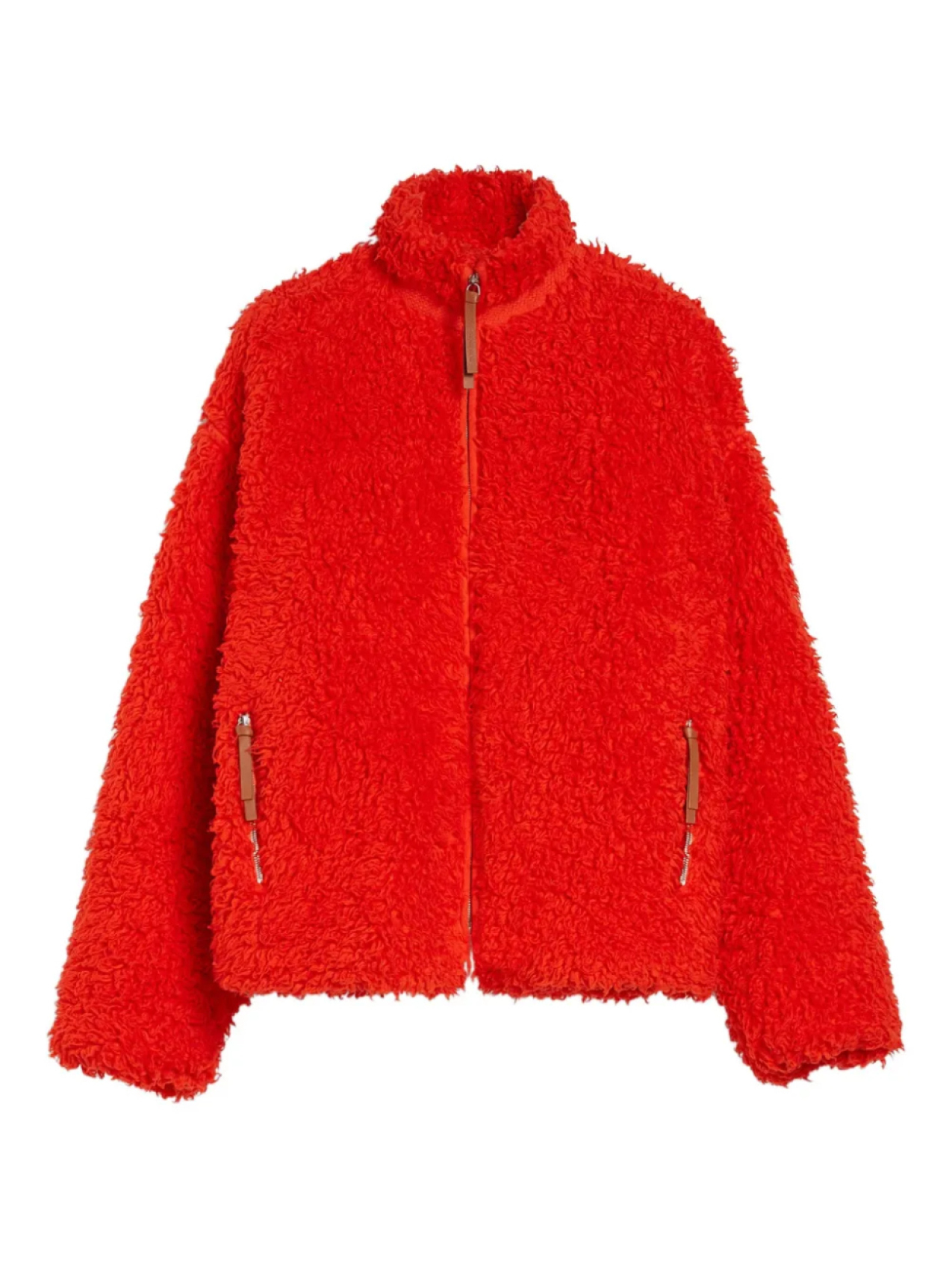 

Куртка из хлопкового флиса Jil Sander, красный