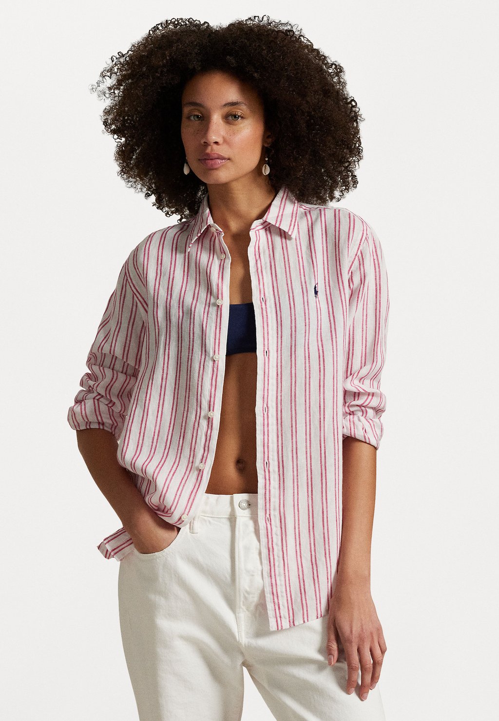 

Блузка на пуговицах CLASSIC FIT STRIPED LINEN SHIRT Polo Ralph Lauren, белый