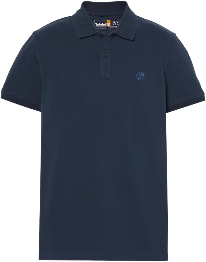 

Мужская поло-рубашка Timberland с коротким рукавом и логотипом, темно-синий