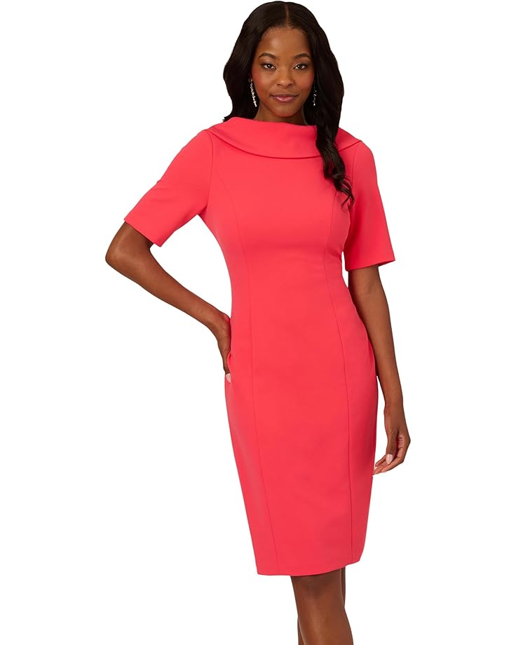 

Платье Adrianna Papell Roll Neck Sheath With V Back, цвет Beach Rose