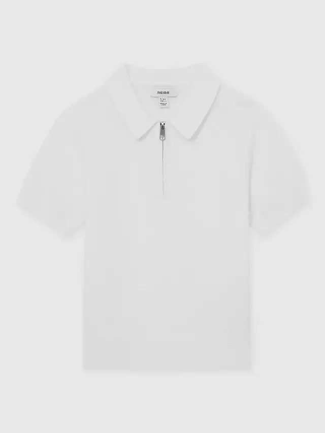 Детская футболка-поло с коротким рукавом Kids' Estate Reiss, Optic White