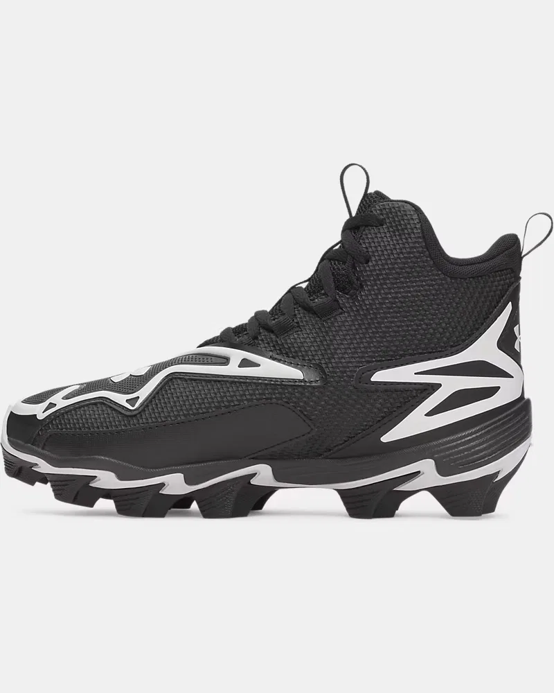 Детские бейсбольные шиповки с амортизацией EVA UA Harper 11 RM Jr. UnderArmour, Black/White — фото 2