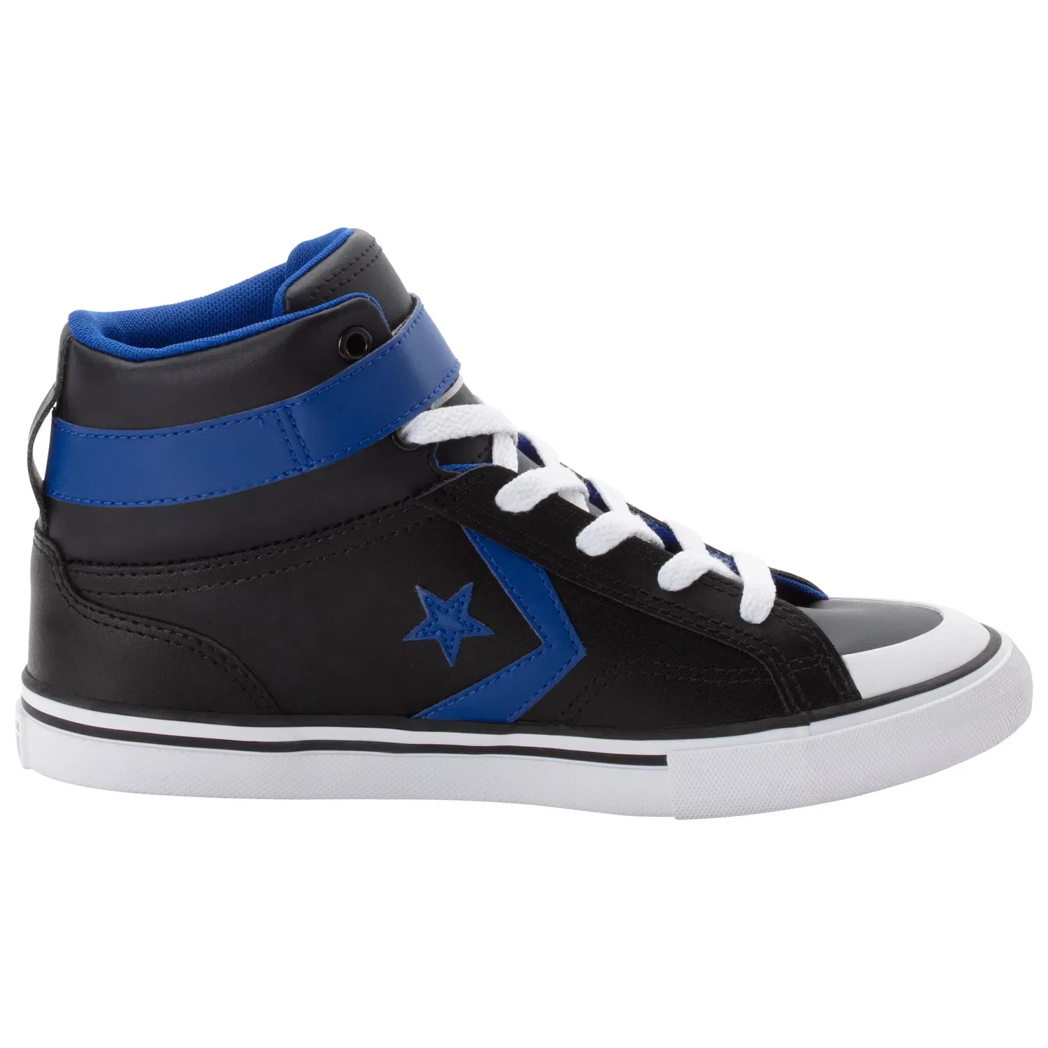 Детские кеды с ремешком Converse PRO BLAZE STRAP LEATHER, Black/Blue/White — фото 4
