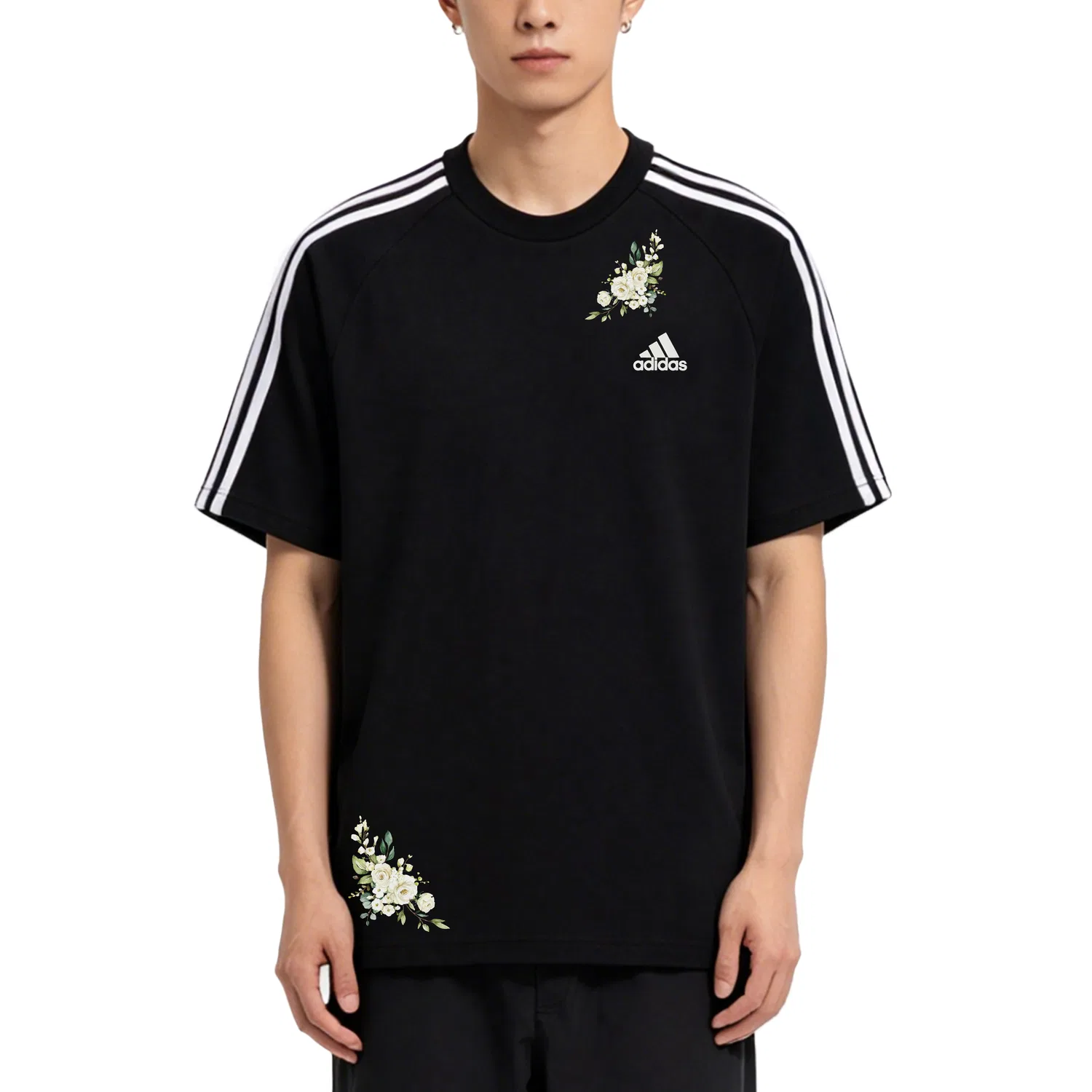 Мужская футболка с принтом Adidas Football, Adidas, Black — фото 4