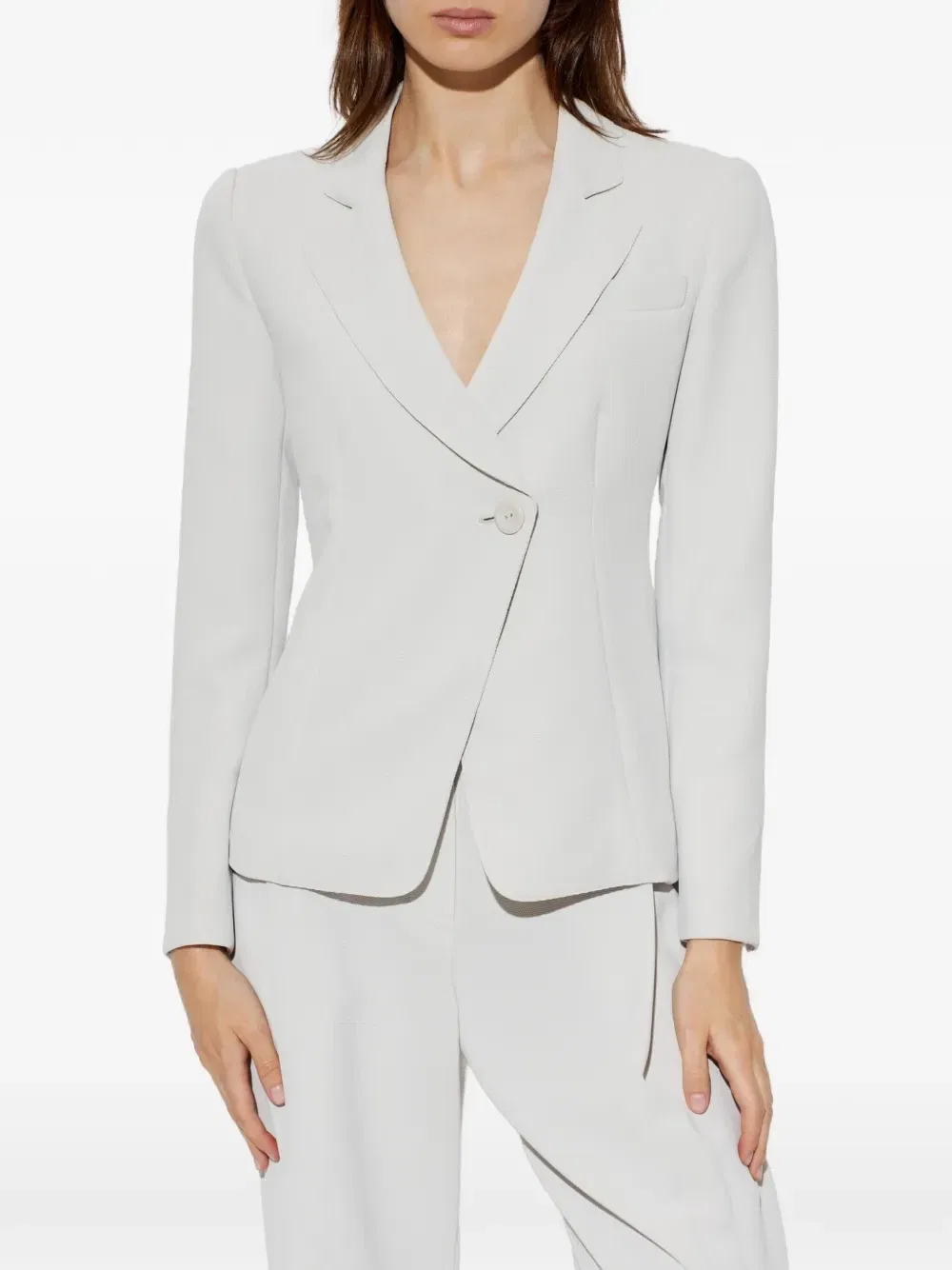 Асимметричная однобортная куртка Emporio Armani, серый — фото 3