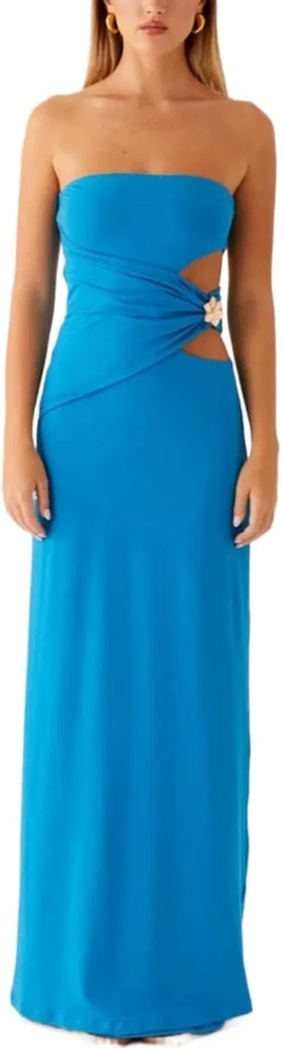 Женское облегающее платье макси с открытой спиной, Royal Blue