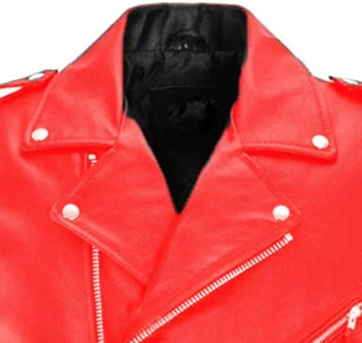 Мужская куртка-косуха из экокожи, асимметричная молния, модель Biker Coat, красный — фото 2