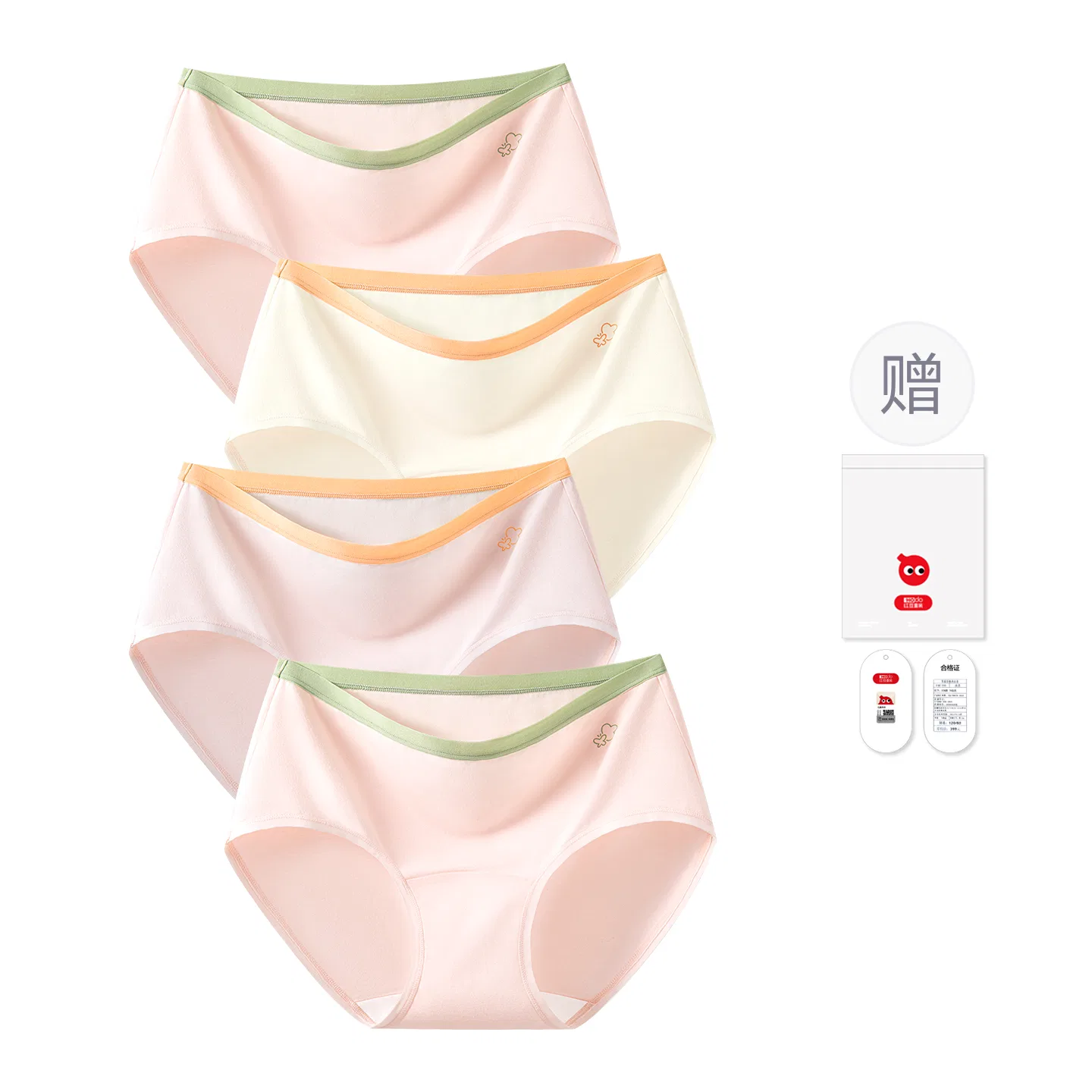 Детские трусы для девочек хлопковые Red bean, Pink, Pink, Purple, Light Yellow