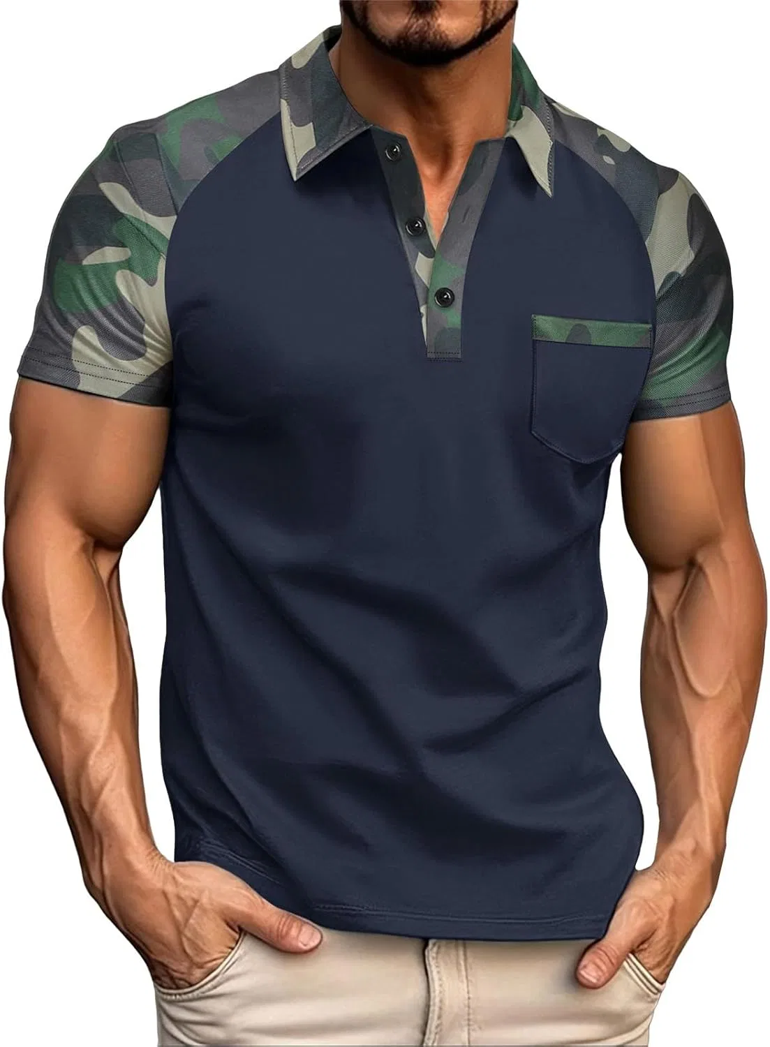 Мужская тактическая футболка с камуфляжем Athletic, Navy