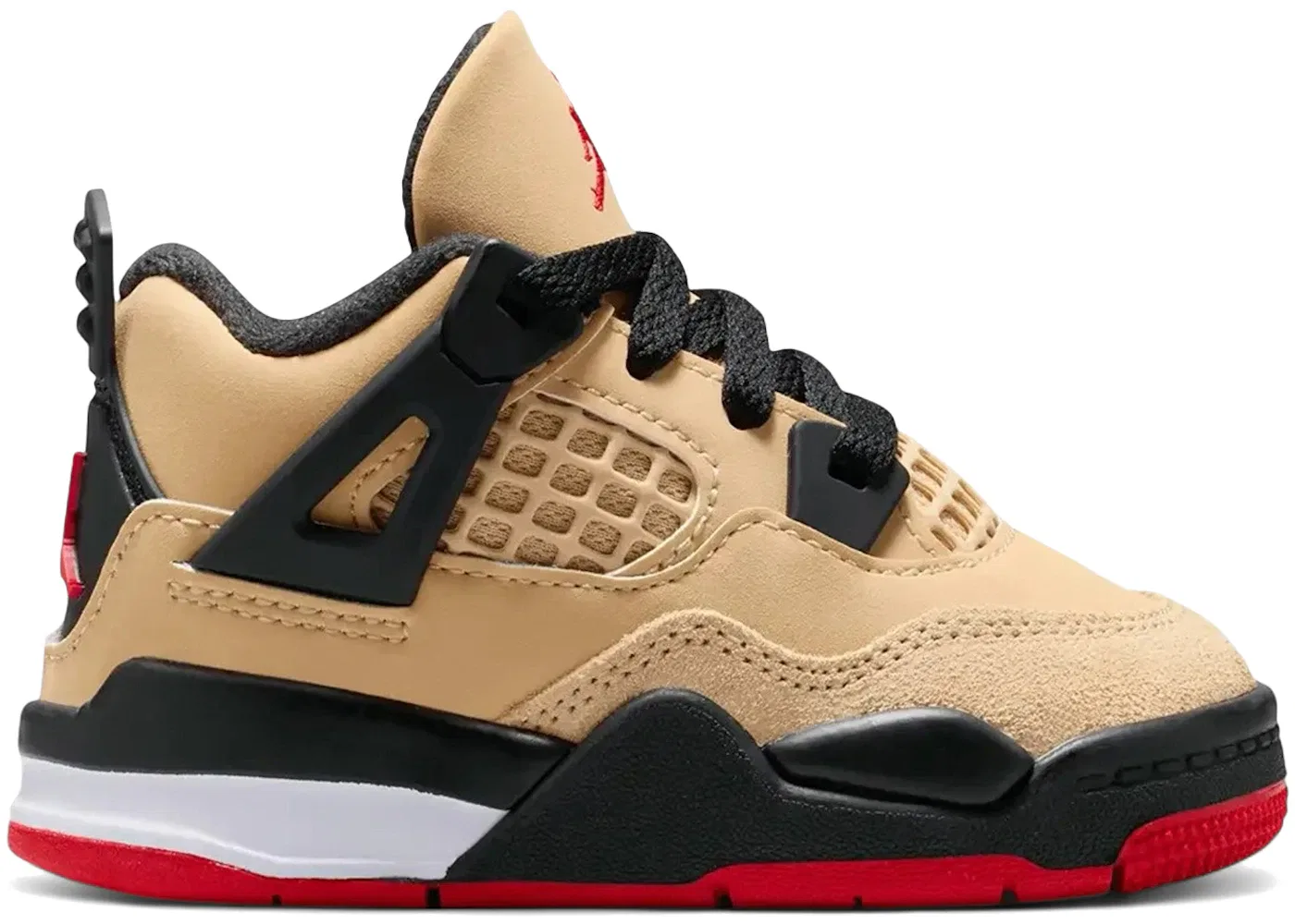 Детские кроссовки Lifestyle с принтом Jordan 4 Retro Jordan, Fire Red/Sesame/White/Starfish