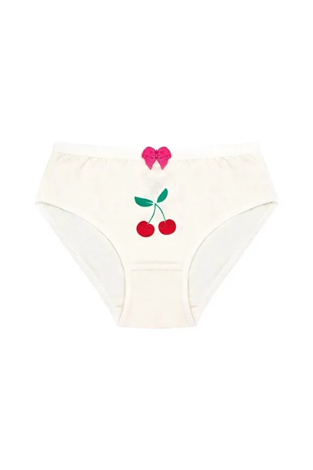 Детские трусы для девочек с принтом Cherry Printed Bow Slip Panties Öts, Colored — фото 3